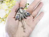 Moon Moth Crystal Necklace