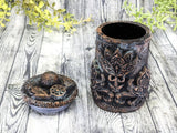 Lotus Copper Patina Apothecary Jar