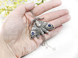 Moon Moth Crystal Necklace