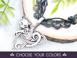 Fox Triquetra Beaded Necklace