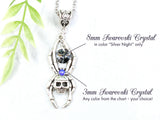 Spider Skull Crystal Necklace