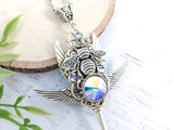 Honeyed Wings Bee Skeleton Key Necklace