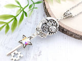 Celestial Trinity Skeleton Key Necklace