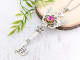 Ethereal Starlight Skeleton Key Necklace