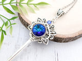 Lunar Blossom Skeleton Key Necklace