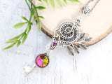 Serpentine Prism Skeleton Key Necklace