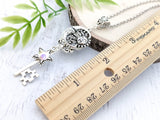 Celestial Trinity Skeleton Key Necklace
