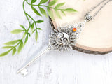 Blissful Sunfire Skeleton Key Necklace