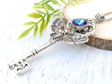 Haunted Wings Skeleton Key Necklace