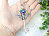 Haunted Wings Skeleton Key Necklace