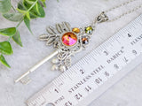 Autumn Glow Skeleton Key Necklace