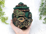 Mushroom Apothecary Jar - Handcrafted Pagan Witchy Decor Potion Bottle