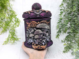 Mushroom Apothecary Jar - Handcrafted Pagan Witchy Decor Potion Bottle