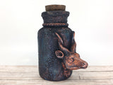 Gazelle or Baphomet Apothecary Jar - Handcrafted Pagan Witchy Decor Bottle