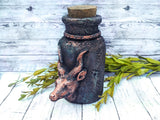 Gazelle or Baphomet Apothecary Jar - Handcrafted Pagan Witchy Decor Bottle