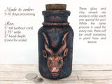 Gazelle or Baphomet Apothecary Jar - Handcrafted Pagan Witchy Decor Bottle