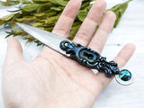 Wiccan Athame - Keyhole Silver Blade Crystal Ritual Dagger