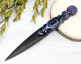 Wiccan Athame - Keyhole Black Blade Crystal Ritual Dagger