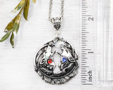 Wolf Pair Couples Crystal Necklace - Witchy Jewelry