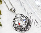 Wolf Pair Couples Crystal Necklace - Witchy Jewelry