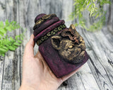 Cat Bast Magenta Apothecary Jar - Handcrafted Pagan Witchy Decor Bottle