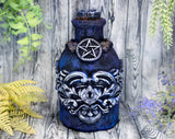 Ornate Pentacle Apothecary Jar - Handcrafted Pagan Witchy Decor Bottle