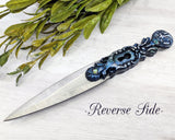Wiccan Athame - Keyhole Silver Blade Crystal Ritual Dagger