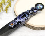 Wiccan Athame - Keyhole Black Blade Crystal Ritual Dagger