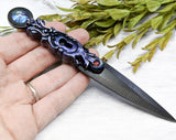 Wiccan Athame - Keyhole Black Blade Crystal Ritual Dagger