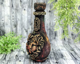 Green Woman Greenman Apothecary Jar - Handcrafted Pagan Witchy Decor Bottle
