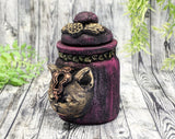 Cat Bast Magenta Apothecary Jar - Handcrafted Pagan Witchy Decor Bottle