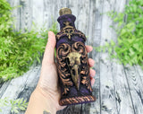 Raven Crow Skull Apothecary Jar - Handcrafted Pagan Witchy Decor Bottle