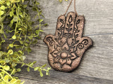 Hamsa Hand Christmas Yule Tree Ornament - Copper - Witchy Decor