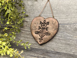 Love Sigil Heart Christmas Yule Tree Ornament - Copper - Witchy Decor
