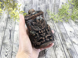 Copper Lotus Small Apothecary Jar - Handcrafted Pagan Witchy Decor Potion Bottle