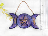 Triple Moon Pentacle Yule Christmas Tree Ornament - Witchy Decor