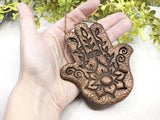 Hamsa Hand Christmas Yule Tree Ornament - Copper - Witchy Decor