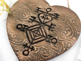 Love Sigil Heart Christmas Yule Tree Ornament - Copper - Witchy Decor