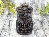 Copper Lotus Small Apothecary Jar - Handcrafted Pagan Witchy Decor Potion Bottle