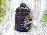 Rabbit Purple Apothecary Jar - Handcrafted Pagan Witchy Decor Bottle