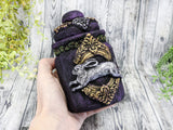 Rabbit Purple Apothecary Jar - Handcrafted Pagan Witchy Decor Bottle