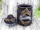 Rabbit Purple Apothecary Jar - Handcrafted Pagan Witchy Decor Bottle