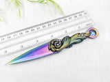 Wiccan Athame - Woodland Fern Rainbow Blade Crystal Ritual Dagger