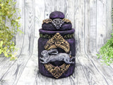 Rabbit Purple Apothecary Jar - Handcrafted Pagan Witchy Decor Bottle
