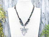 Fox or Cat Triquetra Beaded Necklace - Witchy Jewelry