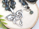Fox or Cat Triquetra Beaded Necklace - Witchy Jewelry