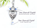 Owl Triple Moon Crystal Necklace - Witchy Jewelry