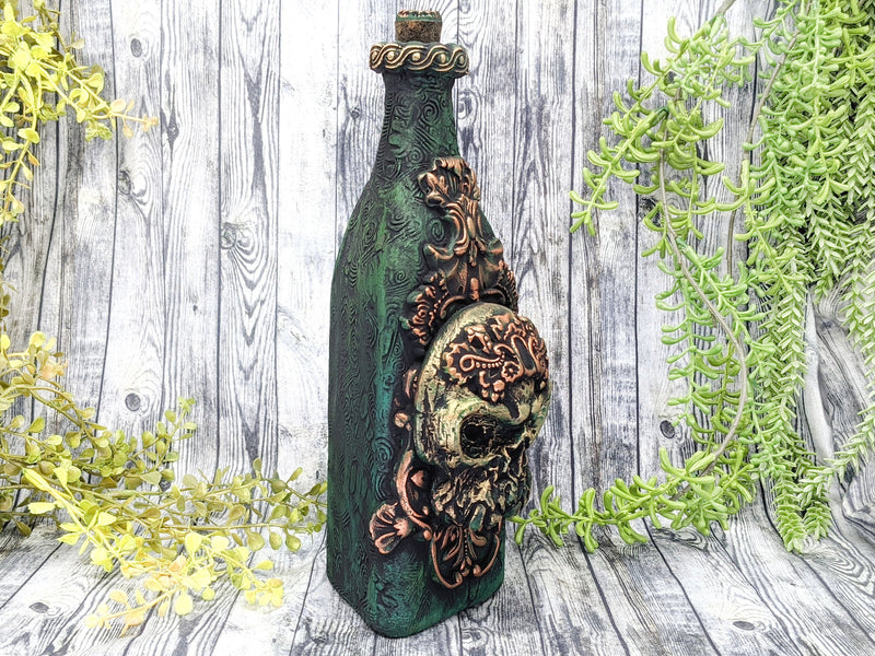 Skull Poison Apothecary Jar - Handcrafted Pagan Witchy Decor Bottle