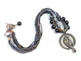 Raven Crow Viking Pagan Beaded Necklace - Witchy Jewelry