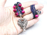 Raven Crow Pair Couples Beaded Necklace - Witchy Jewelry